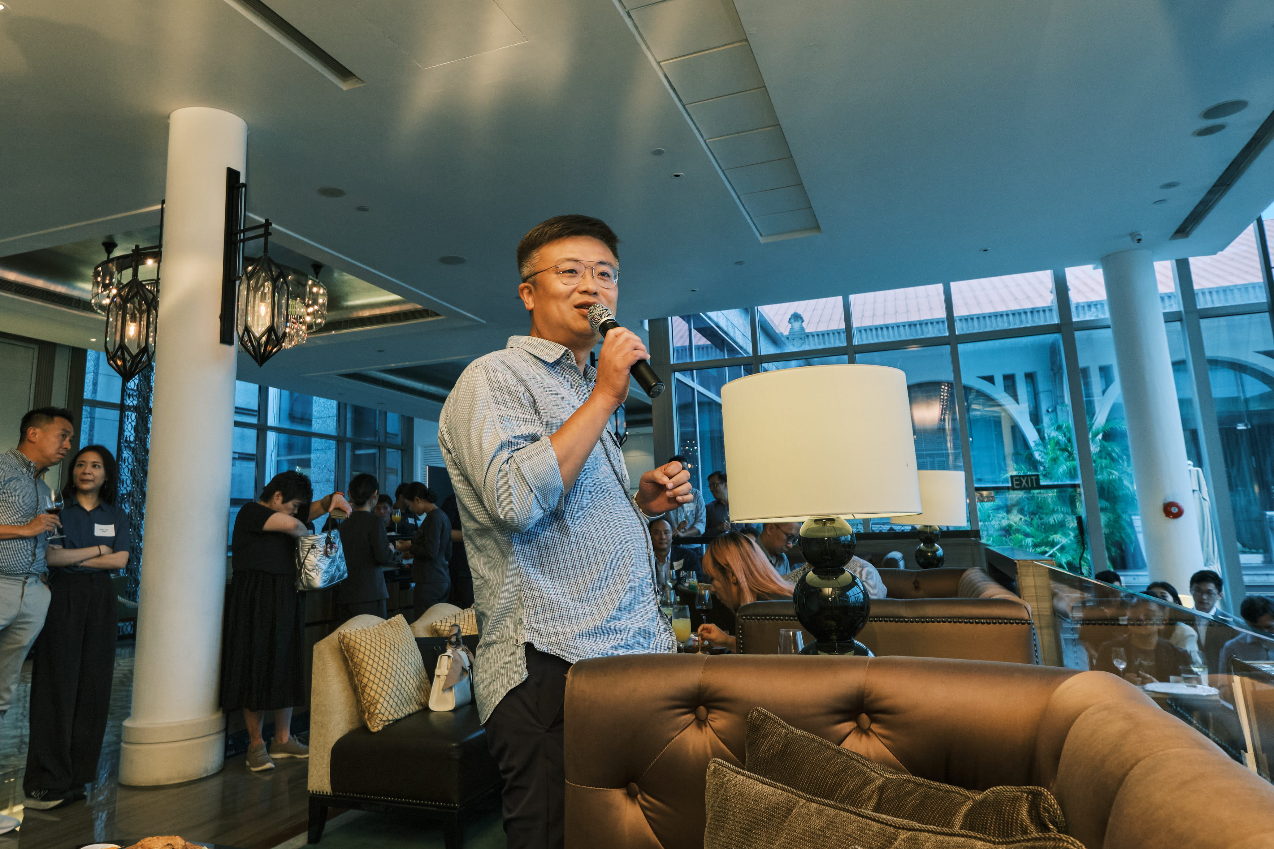 Derek Chim, Head of Startup Ecosystem and Development of HKSTP, delivered a speech.