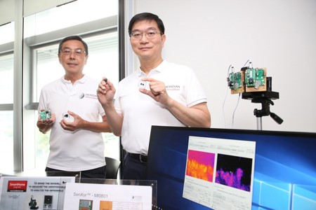 Mr. Hock Leow (left) and Mr. Hasan Gadjali (right), Co-Founders of Meridian Innovation Limited showcased the company’s MEMS Thermal Imaging Sensor technology at the event.