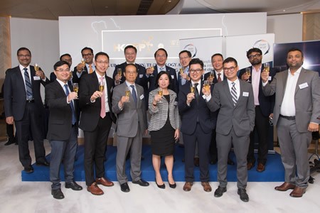 Guests of honour, co-founders and shareholders of AssetOnChain toasted at the EverCarat launch ceremony.