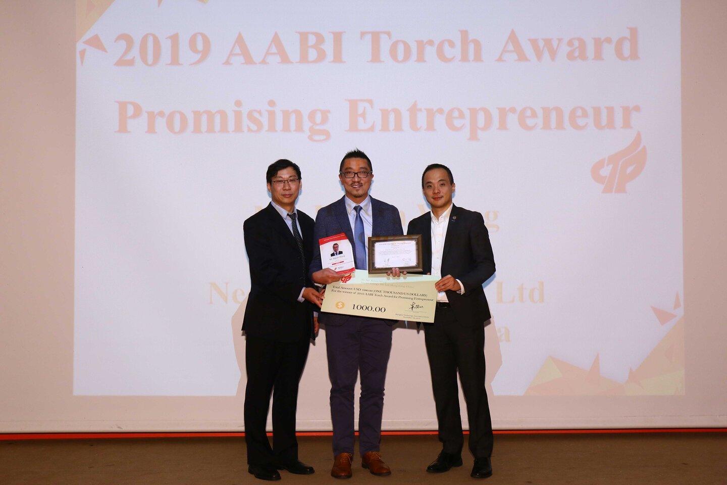 Cypress Bio-Tech, an incubatee of Hong Kong Science and Technology Parks Corporation, and Neosen Energy, a graduate incubate from the Corporation, earned recognition from the Asian Association of Business Incubation for their outstanding innovations and contributions to the global start-up community. Dr. Michael Choi, Chief Technology Officer of Cypress Bio-Tech (Middle on top), received the AABI Torch Award for Technology Transfer, and Kelvin Wong (Middle on bottom), Director of Neosen Energy, took home the AABI Torch Award for Promising Entrepreneur.