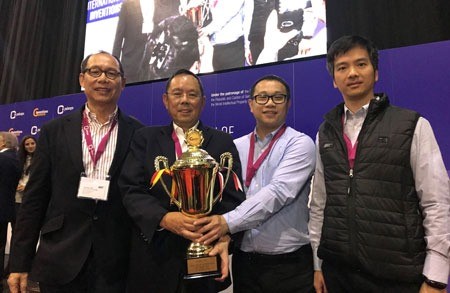 The team from GRST Holdings winning the most honored prize at the event - Grand Prix of the International Exhibition of Inventions of Geneva.