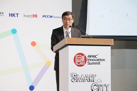 HKSTP CEO Albert Wong challenged thought leaders to turn ideas to reality and use Hong Kong Science Park and the neighbouring Chinese University of Hong Kong as a smart city testbed.