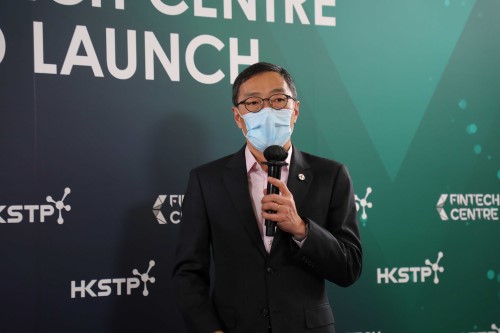 Photo 2 & 3: Albert Wong, CEO at HKSTP announced the repositioning of InnoCentre into a Fin+Tech hub, which becomes the base for supporting the development of fintech, digital e-commerce and nurturing startups.