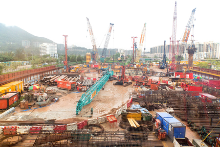 位於香港科学园第三期西面的香港科学园扩建项目鸟瞰图